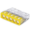 Клемма для распределительных коробок на 5 проводников 0,5-2,5 мм2 медь-алюминий с пастой желтый 2273