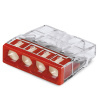 Клемма для распределительный коробок на 4 провод.0,5-2,5 мм2 медь-алюминий с пастой красный (2273-24