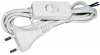 Шнур 2м УШ-1КВ, с плоской вилкой и выключателем, 2х0,75мм2, белый, WUP20-02-K01 IEK