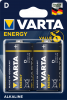 Элемент питания LR20 (D) Energy 1.5В бл/2 (04120 229 412) батарейка щелочная 4120229412 VARTA