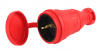 Разъём каучуковый с заземлением красный прямой 16A R8-RED-IP44 Б0044548 ЭРА