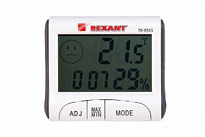 Термометр комнатный (термогигрометр) с часами и функцией будильника 70-0511 REXANT