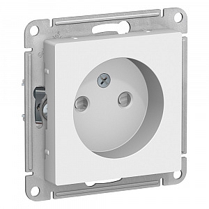 Розетка Atlasdesign скрытой установки без заземления со шторками 16А механизм белый ATN000149 Schnei
