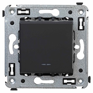 Инвертор одноклавишный в стену, "Avanti", "Черный матовый"