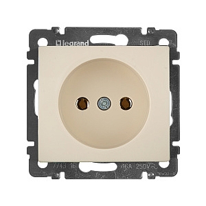 Розетка одноместная Valena скрытой установки без заземления 16А бежевый 774316 Legrand