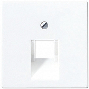 Панель лицевая для розетки одинарной RJ11+RJ45 телефонной+компьютерной UAE Ecoprofi белый A569-1BFPL