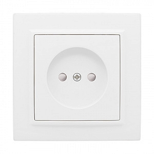 Розетка одинарная Минск скрытой установки без заземления со шторками 10А в сборе белый ERR10-022-100