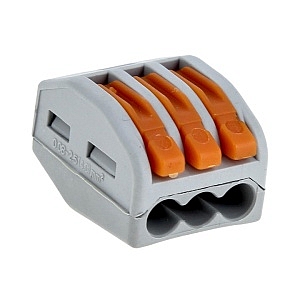 Клемма соединительная СМК 222-413 3 отверстия с рычагом 0,08-2,5мм2 (блист. 5шт)