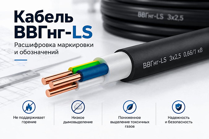 Кабель ВВГнг-LS: расшифровка маркировки и обозначений 