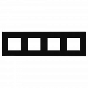 Рамка для розеток и выключателей 4 поста 8 модулей Avanti Черный квадрат 4402908 DKC