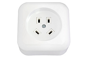 Розетка РШ/ВШ 32А (белая) 3-х фазн. О/У (РА32-005+В32-003)