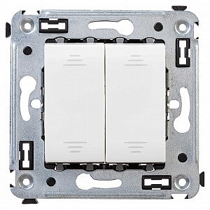Переключатель двухклавишный Avanti скрытой установки (проходной) (сх.6+6) Белое облако 4400114 DKC