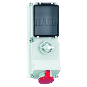 Розетка настенная с выкл + окно 16А 5п(3P+N+PE) 6ч, 400В, IP44 Bals 17056