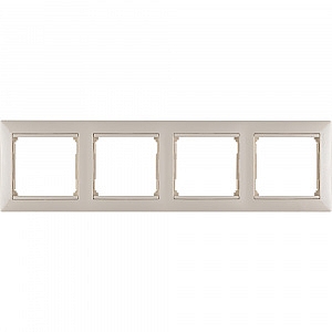 Рамка для розеток и выключателей 4 поста Valena скрытой установки горизонтальная бежевый 774354 Legr