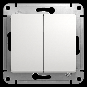 Выключатель двухклавишный GLOSSA скрытой установки 10А механизм белый GSL000151 Schneider Electric