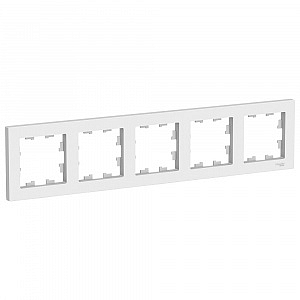 Рамка для розеток и выключателей 5 постов Atlasdesign горизонтальная универсальная белый ATN000105 S