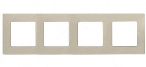 Рамка для розеток и выключателей 4 поста Etika бежевый 672514 Legrand