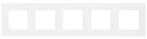 Рамка для розеток и выключателей 5 постов Etika белый 672505 Legrand