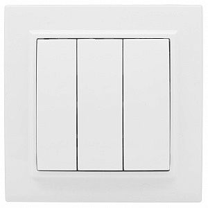 Выключатель трехклавишный Минск скрытой установки 10А белый ERV10-024-10 EKF