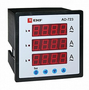 Амперметр AM-D723 цифровой на панель 72х72 трехфазный ad-723  EKF