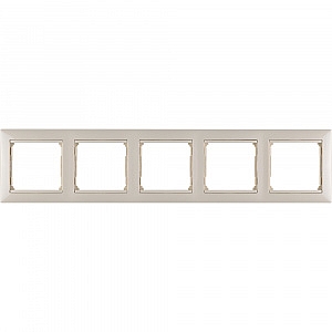 Рамка для розеток и выключателей 5 постов Valena скрытой установки горизонтальная бежевый 774355 Leg