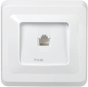 Розетка одноместная RJ11 телефонная ВЕГА РТ10-ВБ белый (ETV10-K01-DM) IEK