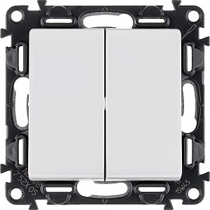 Выключатель двухклавишный Valena LIFE скрытой установки 10А 250В с лицевой панелью безвинтовые зажим