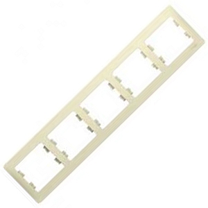 Рамка для розеток и выключателей 5 постов GLOSSA горизонтальная бежевый GSL000205 Schneider Electric