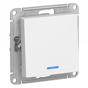 Выключатель одноклавишный Atlasdesign скрытой установки 10А с подсветкой (сх.1а) механизм белый ATN0