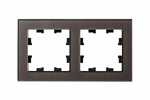 Рамка для розеток и выключателей 2 поста Atlasdesign Nature стекло мокко ATN320602 Schneider Electri