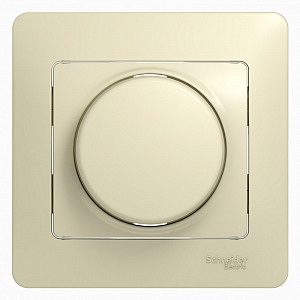 Светорегулятор (диммер) GLOSSA скрытой установки поворотно-нажимной 630Вт в сборе бежевый GSL000237 