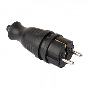 Вилка прямая каучуковая 230В 2P+PE 16A IP44 RPS-011-16-230-44-r EKF PRO