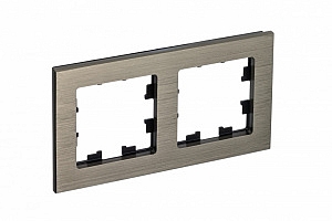 Рамка для розеток и выключателей 2 поста Atlasdesign Nature металл латунь ATN312202 Schneider Electr