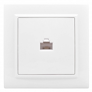 Розетка RJ45 компьютерная Минск скрытой установки в сборе белый ERK01-035-10 EKF