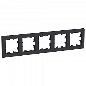 Рамка для розеток и выключателей 5 постов Atlasdesign универсальная карбон ATN001005 Schneider Elect