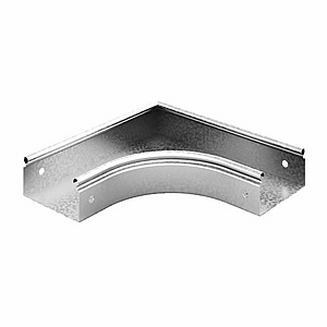 Угол плоский плавный 90 град. к лотку 100х50, толщ. 0,7 мм, Сендзимир цинк УПТП90-100х50-0,7-R100-СЦ