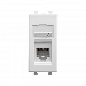 Розетка RJ12 телефонная модульная Avanti 1 модуль в кабель-канал Белое облако 4400311 DKC