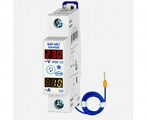 Вольтметр/Амперметр ВАР-М01 63А/450В УХЛ4 узкий корпус (стандарт) 4680019912226 Меандр