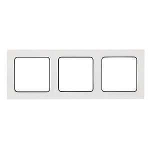 Рамка для розеток и выключателей 3 поста Стокгольм белый с линией цвета черный EZM-G-304-20 EKF PROx