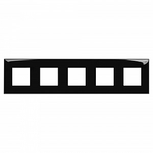 Рамка для розеток и выключателей 5 постов 10 модулей Avanti Черный квадрат 4402900 DKC