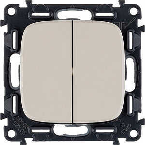 Выключатель двухклавишный Valena ALLURE скрытой установки 10А 250В с лицевой панелью безвинтовые заж Legrand