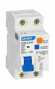 Выключатель автоматический дифференциального тока NXBLE-63Y 1П+Н 63А 30мА электронный тип AC C 4,5кА