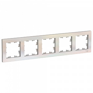 Рамка для розеток и выключателей 5 постов Atlasdesign горизонтальная универсальная жемчуг ATN000405 