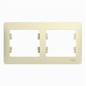 Рамка для розеток и выключателей 2 поста GLOSSA горизонтальная бежевый GSL000202 Schneider Electric