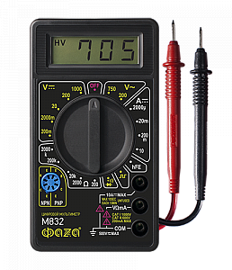 Мультиметр цифровой M832 звук, генератор частоты ФАZА