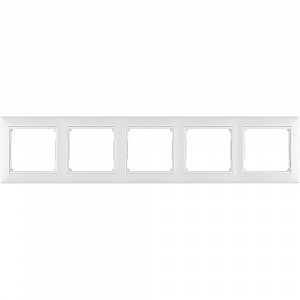 Рамка для розеток и выключателей 5 постов Valena скрытой установки горизонтальная белый 774455 Legra