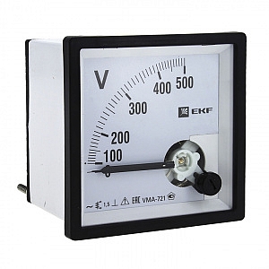 Вольтметр VMA-721 аналоговый на панель (72х72) квадратный вырез 300В прямое подключение vma-721-300 