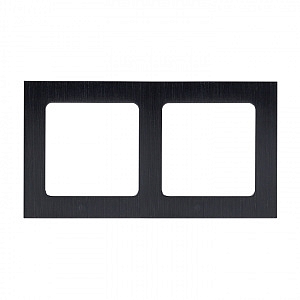 Рамка для розеток и выключателей 2 поста Стокгольм металлическая черный EZM-G-303-10 EKF PROxima
