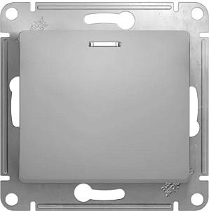 Переключатель проходной 2-кл. СП Glossa 10А IP20 (сх. 6/2) 10АХ механизм алюм.