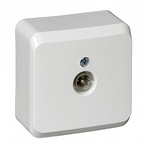 Розетка телевизионная TV ЭТЮД открытой установки 0,7dB белый TVA-002b / TVA-002B Schneider Electric